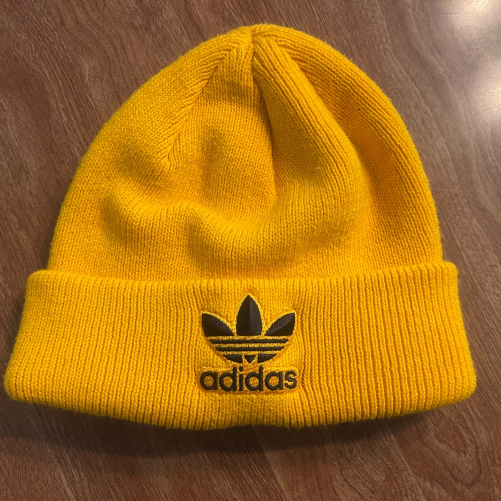 Adidas Yellow Knit Beanie Hat